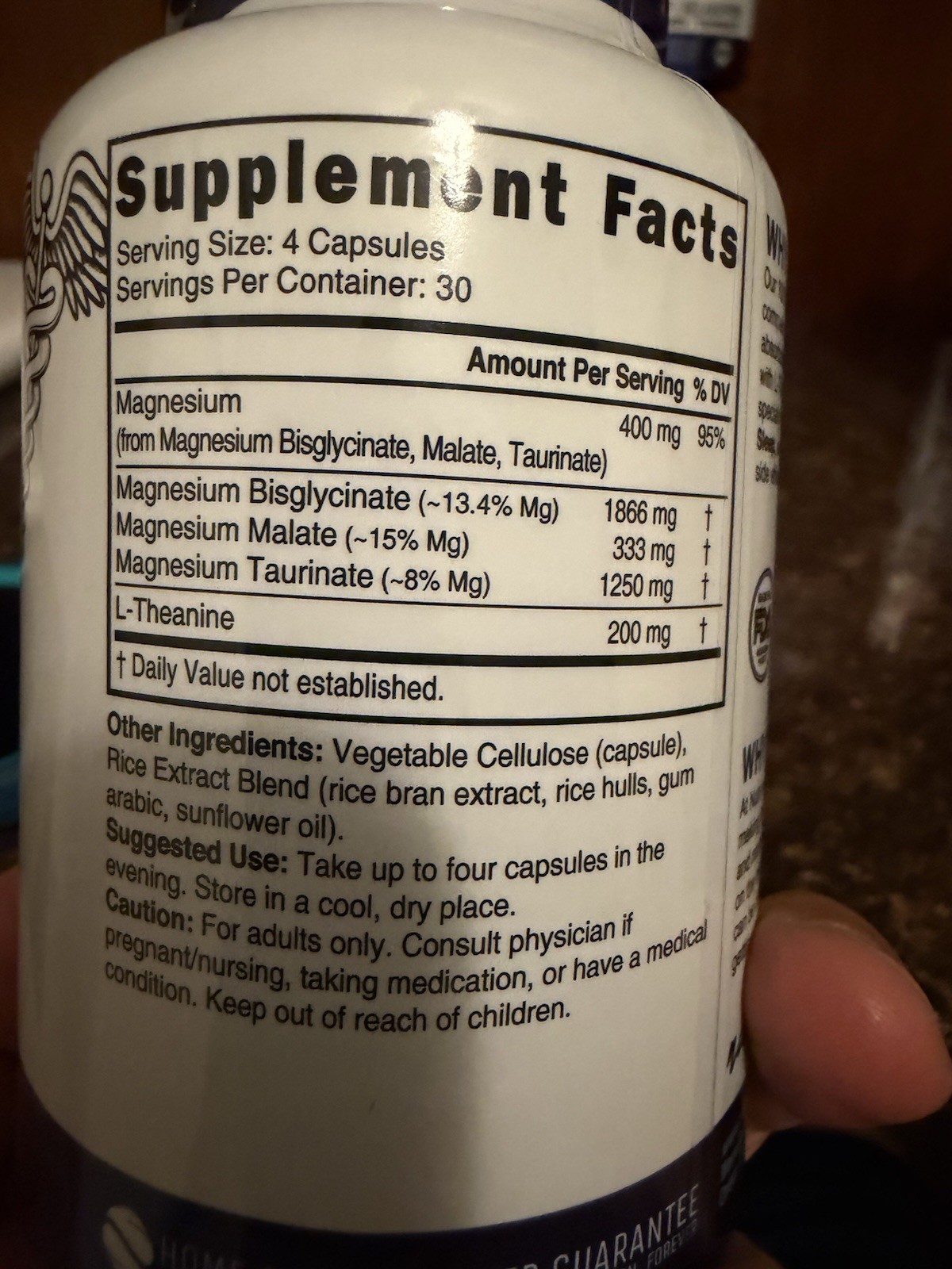 (6X) Triple Magnesium + L-Theanine – Nutri 400mg Vegan Capsules 120 Sleep/Mood