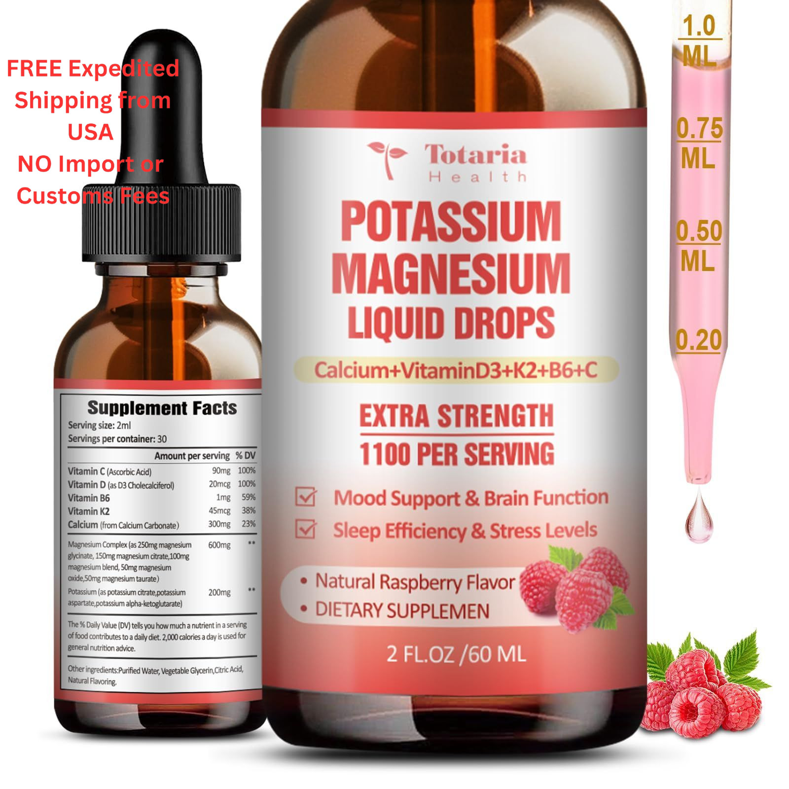Potassium Magnesium Supplement Liquid Drops – High 2 Fl Oz (Pack of 1)