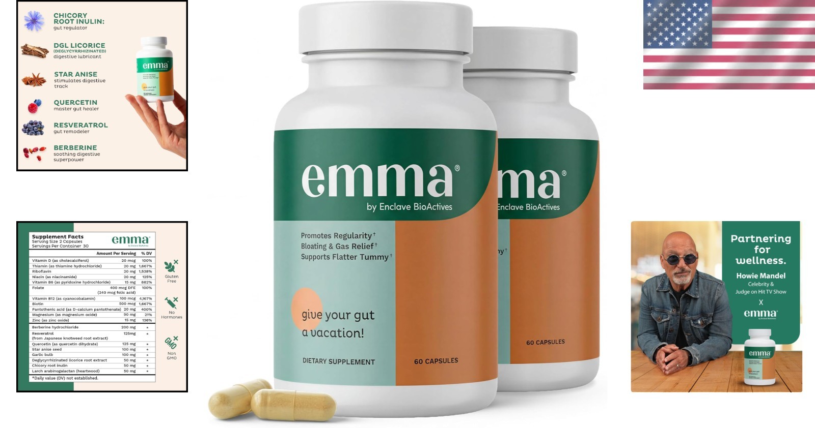 Gut Health Supplement with Berberine & Resveratrol – Bloating & Gas Relief