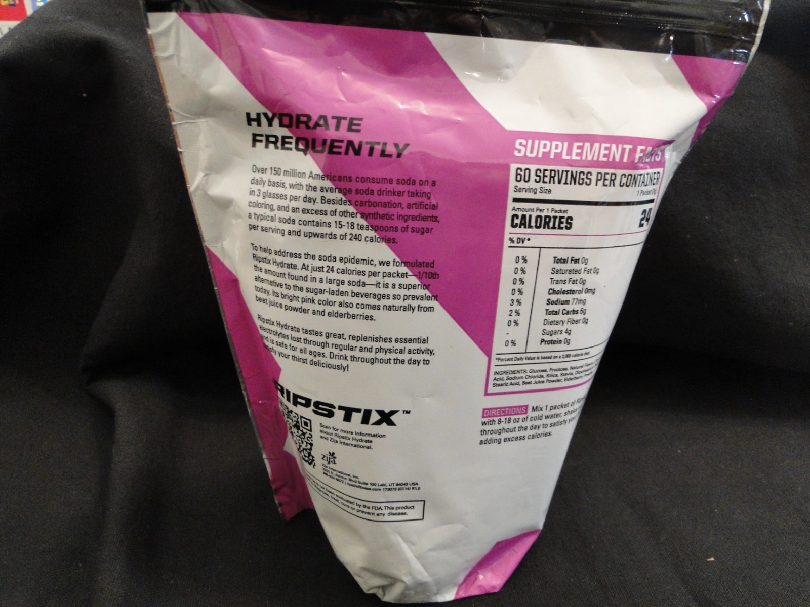 New Sealed Zija Ripstix Hydrate Frequently 60 Packets Hard to Find Unknown Expir