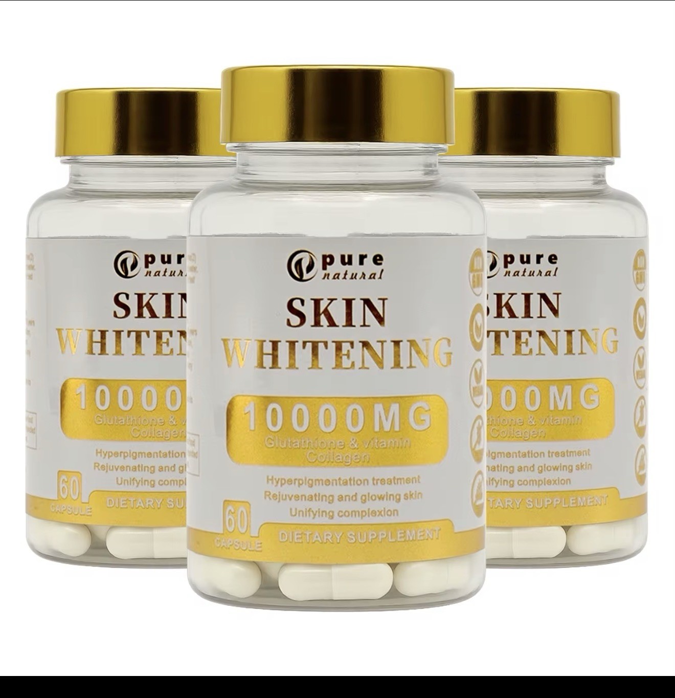 Skin Whitening 10000mg Glutathione & Vitamin Collagen 60 Capsules