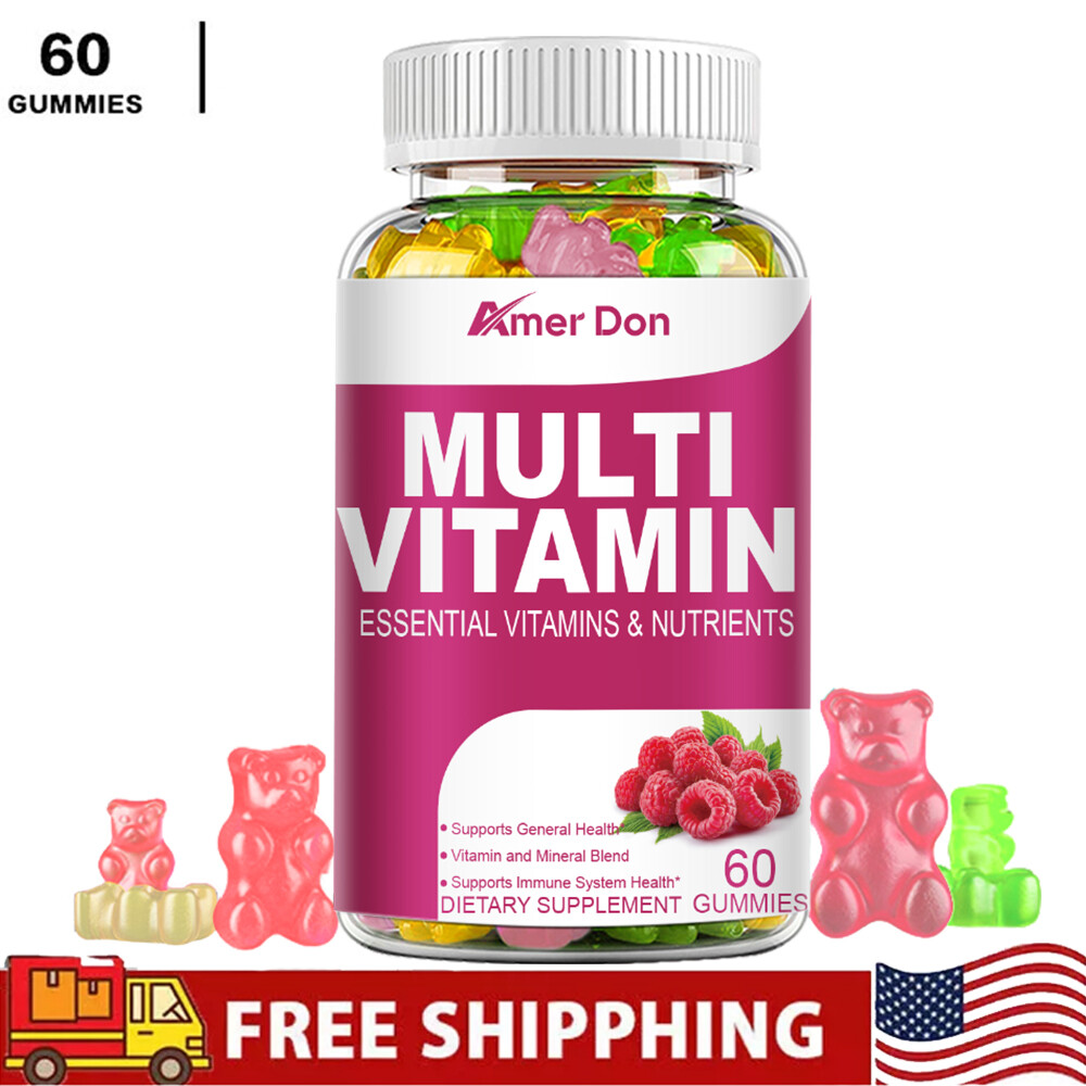 60 Fruits & Veggies Multi-Vitamin Gummies Dietary Supplement Immune Support US