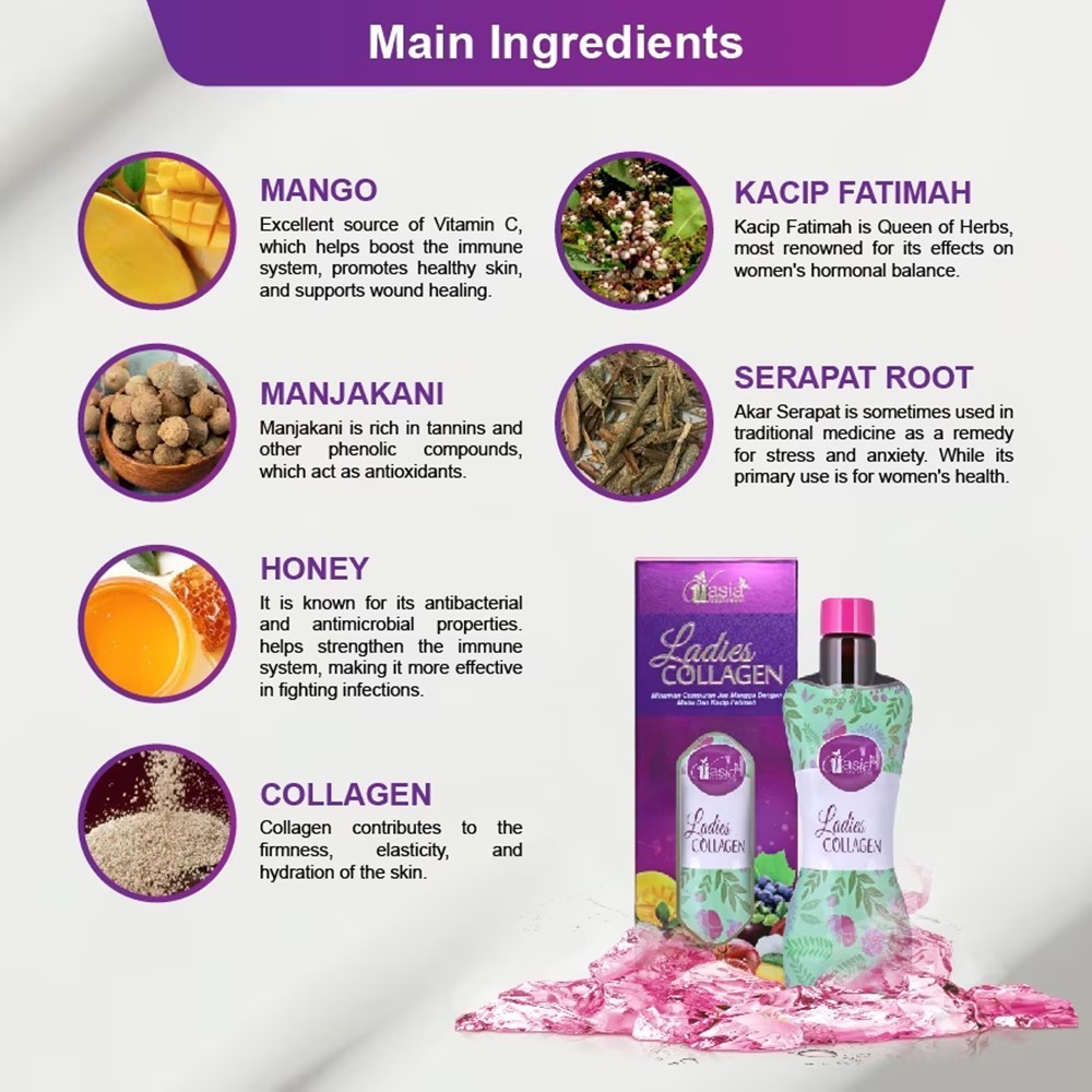 1-6x Ladies Collagen Drink for Women Jamu VAsia Replenish Collagen Anti Aging