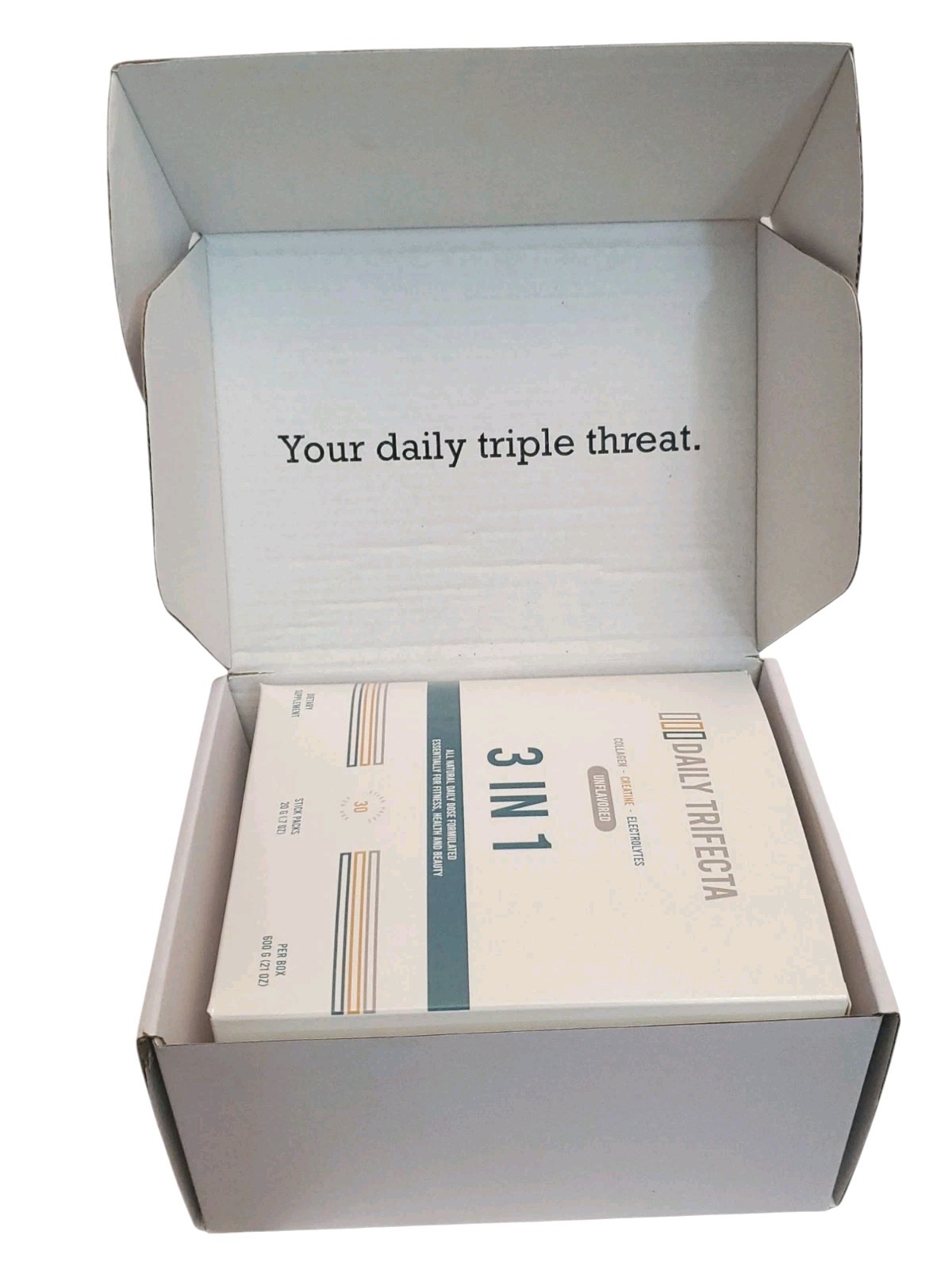 Daily Trifecta 3 In 1 Collagen Creatine Electrolytes 30 Stick Packs Unflavored