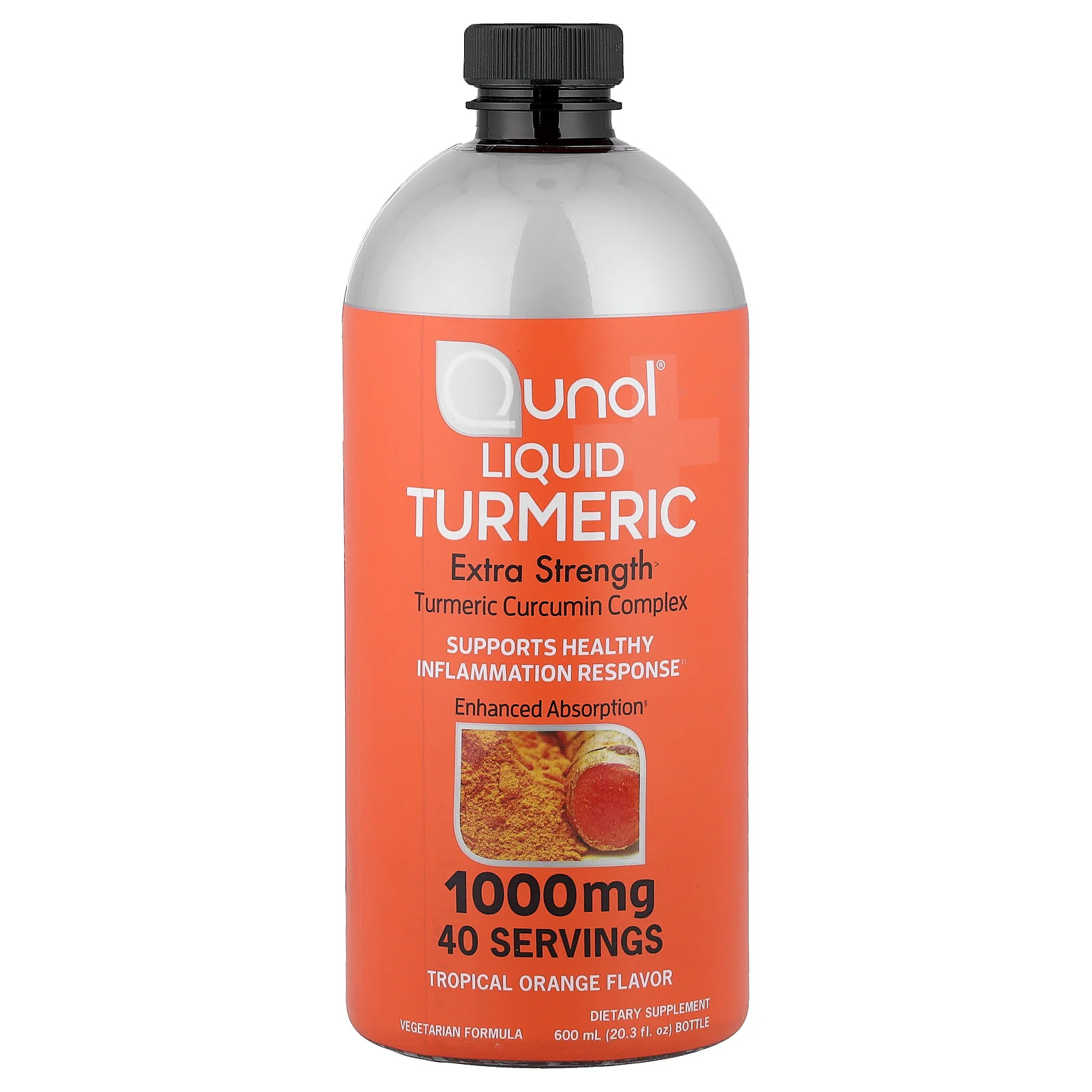 2 X Qunol, Liquid Turmeric, Tropical Orange, 20.3 fl oz (600 ml)