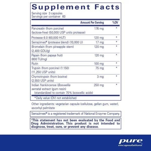 Pure Encapsulations Systemic Enzyme Complex 180 Capsules Exp 2028+ – New/Sealed