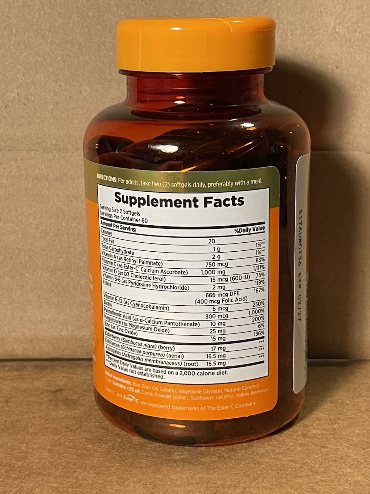 Nature’s Bounty Immune 24 Hour + – 120 Softgels EXP 2/27