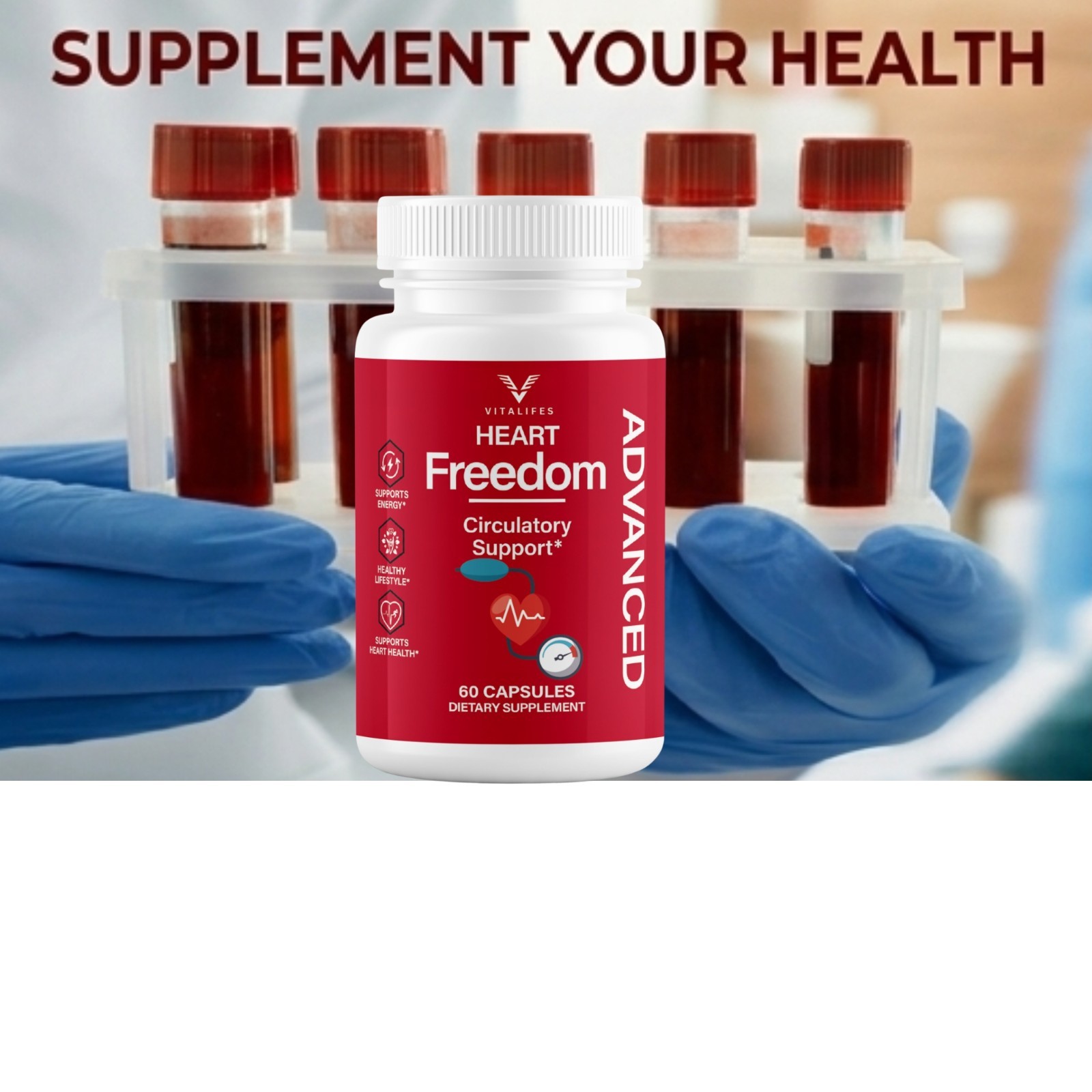 (5 Pack) Heart Freedom Blood Support Pills Managing Blood Sugar & Pressure 300ct