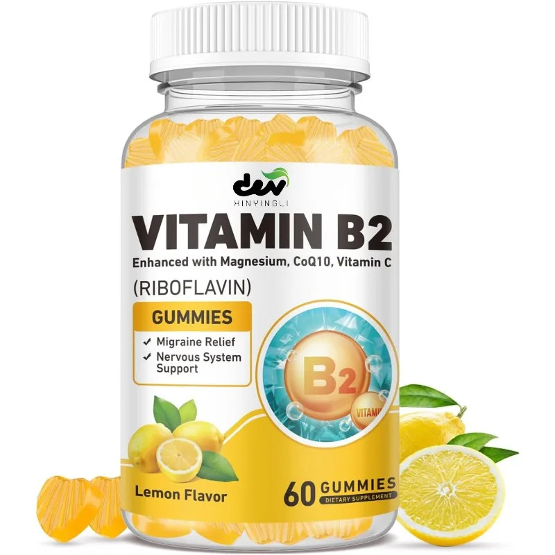 Gommes vitamine B2 riboflavine magnésium Q10 vitamine C citron 60 pcs