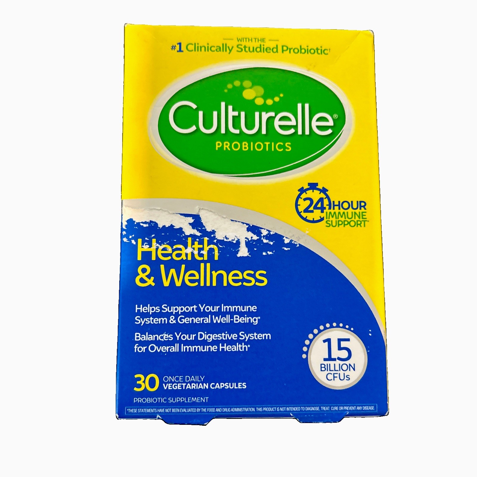 Culturelle Probiotics Health & Wellness 15 Billion CFUs 30 Caps Exp 02/2027
