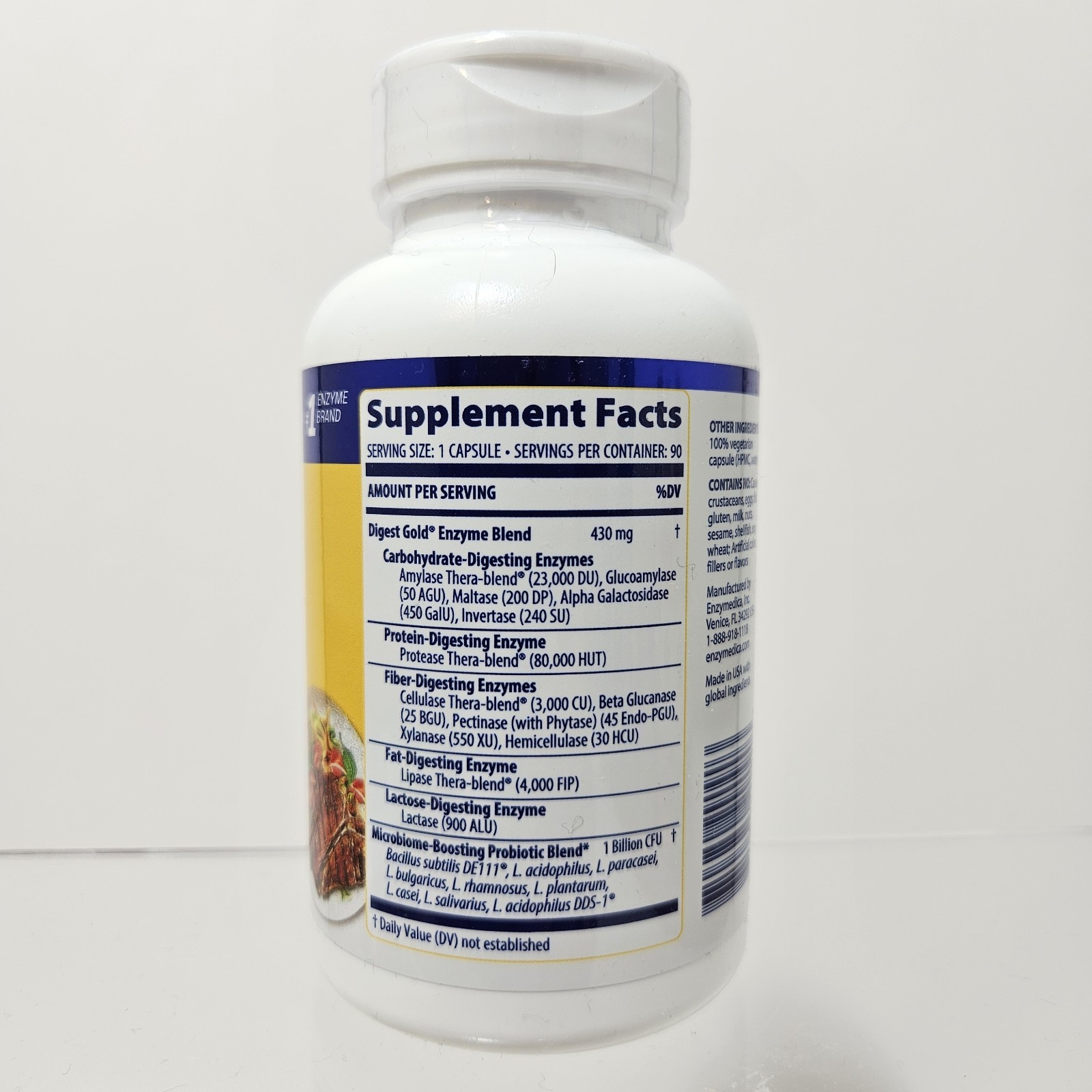 Digest Gold+Probiotics Gut Relief Reduce Gas Enzymedica Premium Blend 90ct 05/27