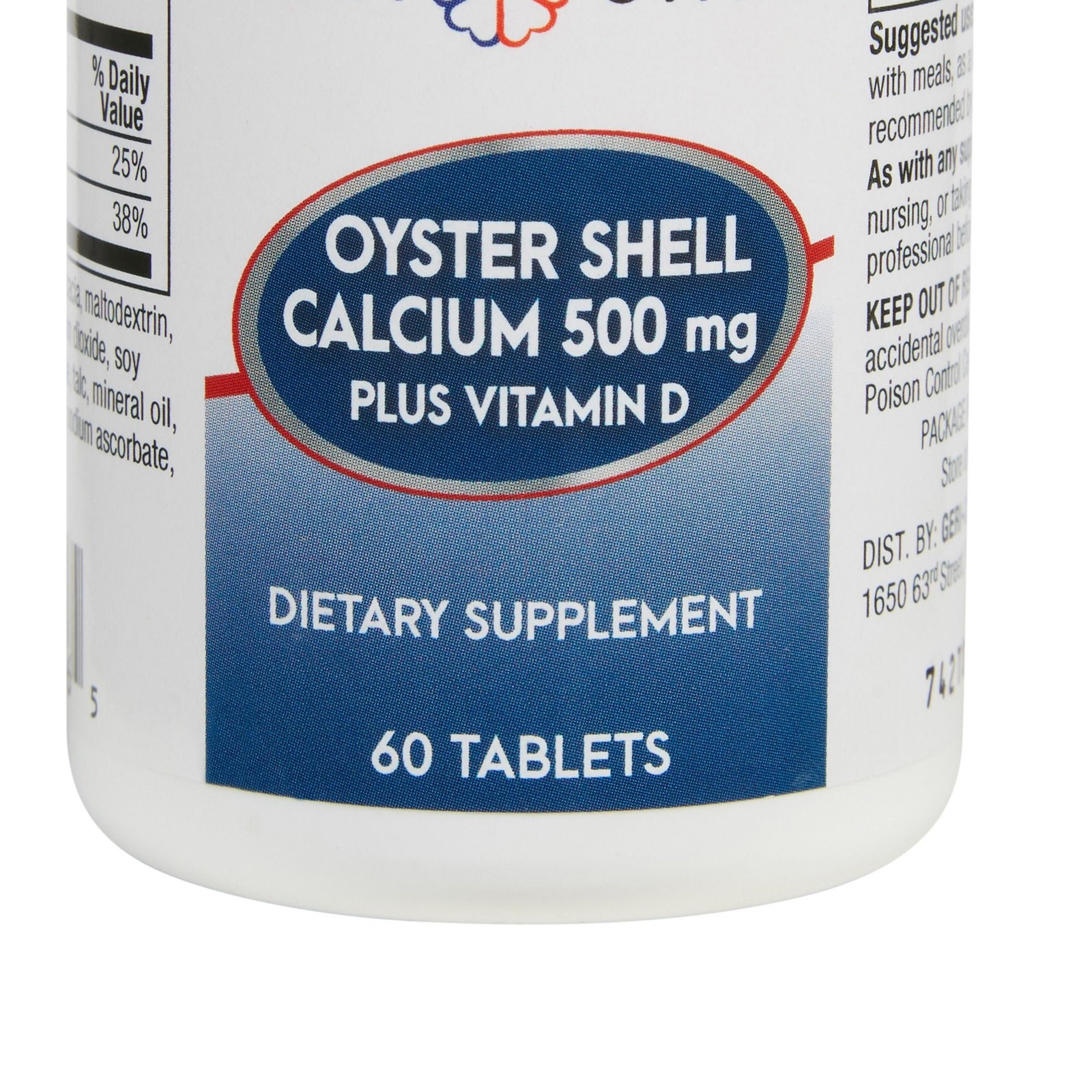 Geri-Care Calcium Tablet 500 mg 742-06-GCP 1 Bottle 60 per Bottle