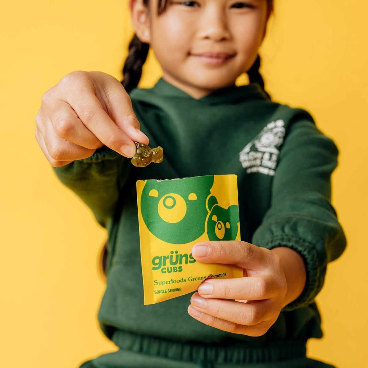 Grüns Kids Low Sugar Superfoods Greens Gummies with Prebiotic Fiber – 240g/12 ct