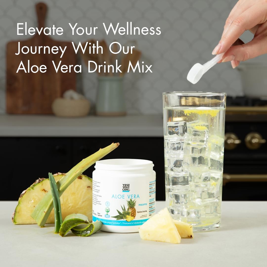 Yes You Can! Aloe Vera Powder Drink Mix – Hydration Booster Infused with Pure…