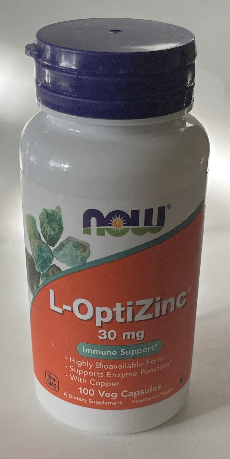 NOW, L-OptiZinc, 30 mg, 100 Capsules, Immune Support, Exp. 12/2025.