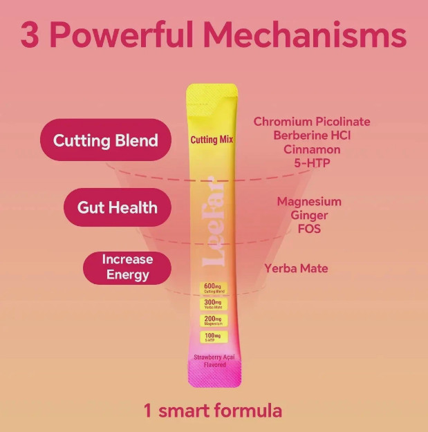 LeeFar Cutting Drink Mix –| Strawberry Açaí Flavor – 30 Servings,For Women