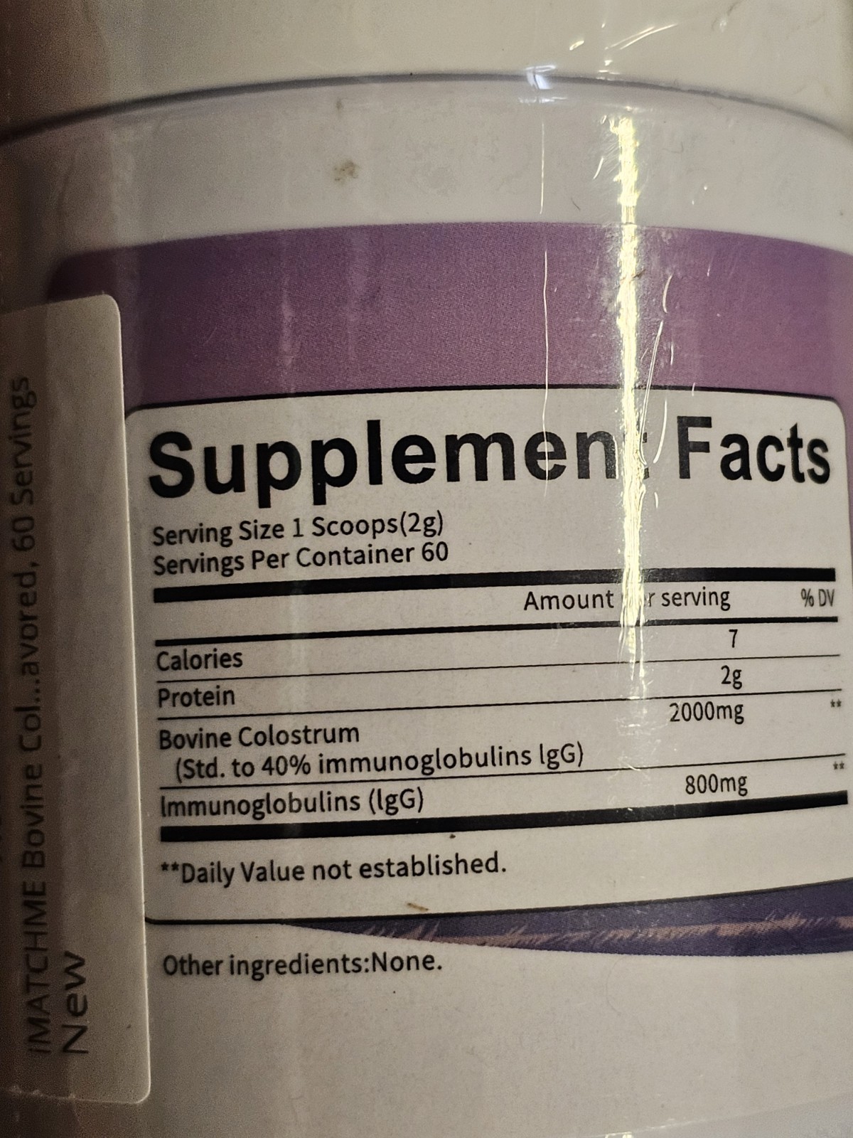 Colostrum Powder USA Grass-Fed – Unflavored 60 Servings 120 g Best by: 06/2026