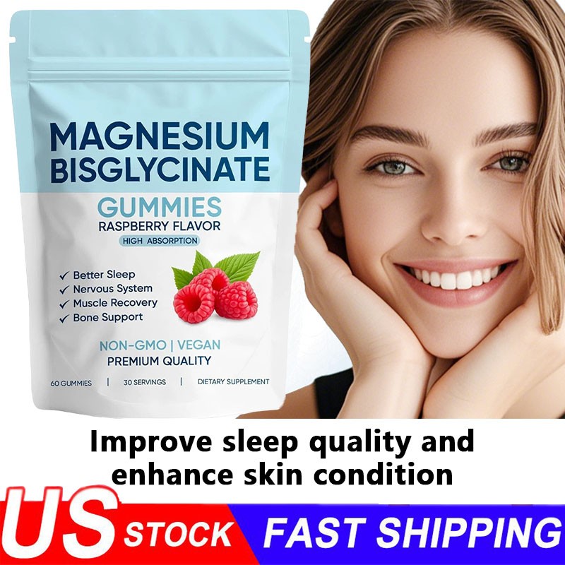 3X Magnesium Bisglycinate 60 Gummies, with 400mg Magnesium Bisglycinate Chelate