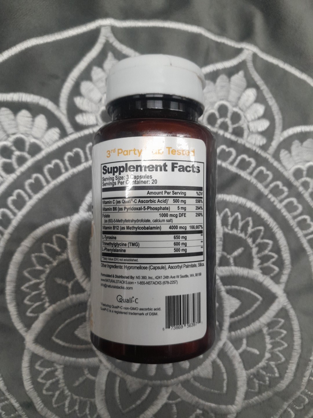 Natural Stacks DOPAMINE Brain Food, Mental Drive Capsules – 60 Count, Exp02/2026