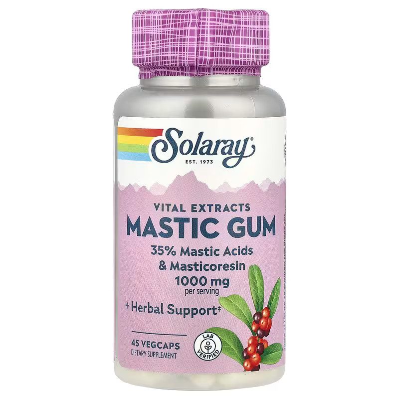 Solaray Vital Extracts Mastic Gum (35% Mastic Acids/Masticoresin) 1000mg 45 caps