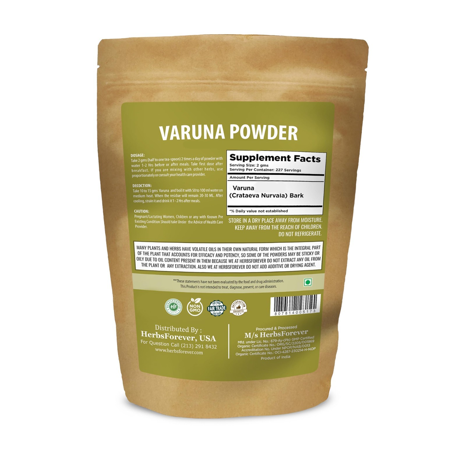 Crataeva Nurvala Powder – Prostate & Urinary Tract Support, Organic, Non-GMO, Ve