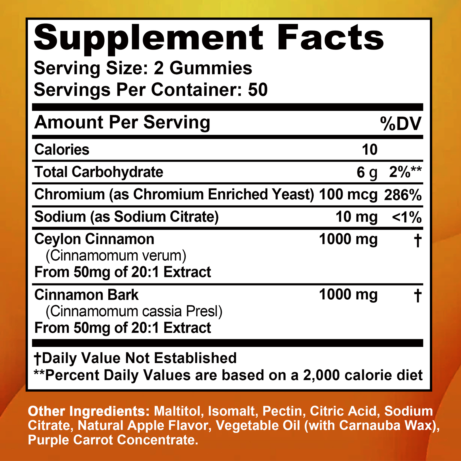 Ceylon Cinnamon 2000mg – Supports Heart Health & Immunity, Blood Sugar Health