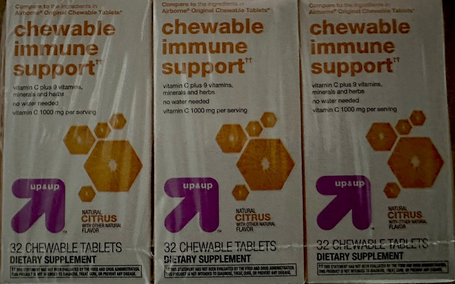 CASE OF 24 Immune System Support 1000mg Vitamin C Chewable 32 tablets Ex.12/2025