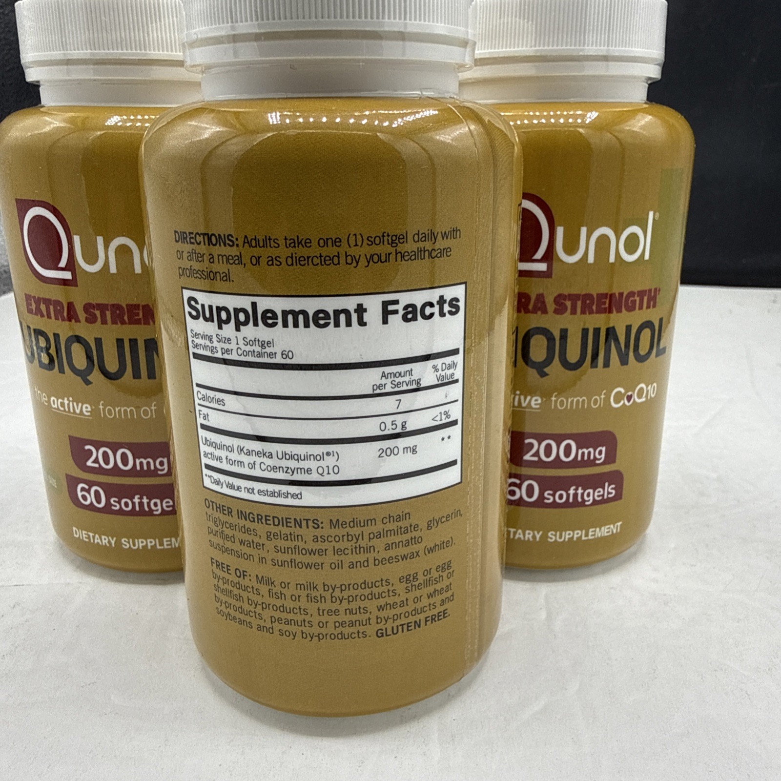 3 Ubiquinol, Qunol Extra Strength 200 mg. (60 Softgels X 3) EXP 08/2026