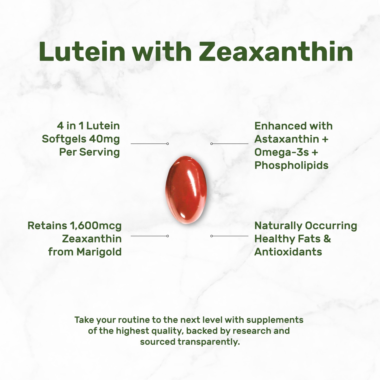 Lutein and Zeaxanthin Supplements, 40mg Per Serving, 300 Count (Pack of 1)