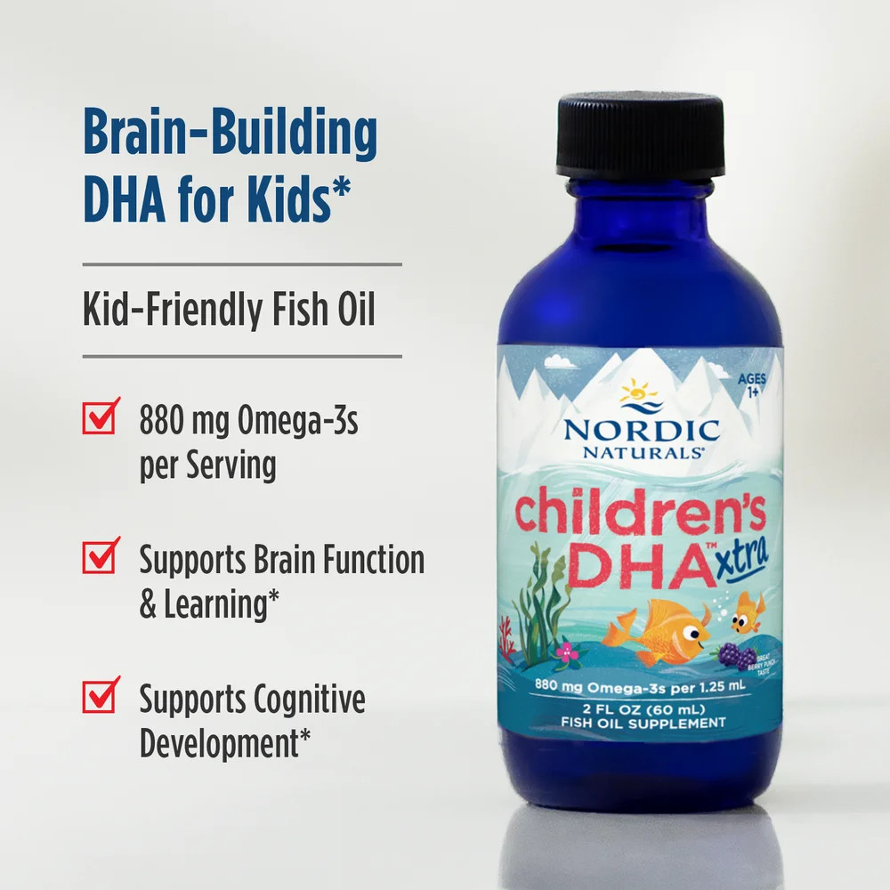 Nordic Naturals Children’s DHA Xtra – Concentrated Omega-3 for Kids, Berry, 2 oz