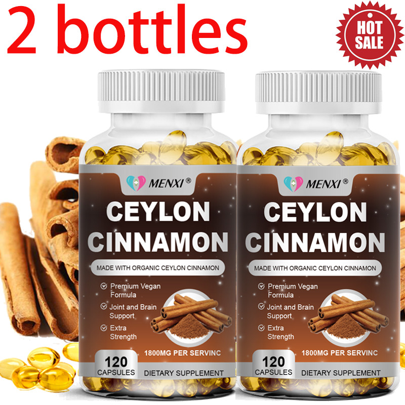 Organic 1800mg Ceylon Cinnamon 240 Capsules Highest Potency Blood Sugar Support