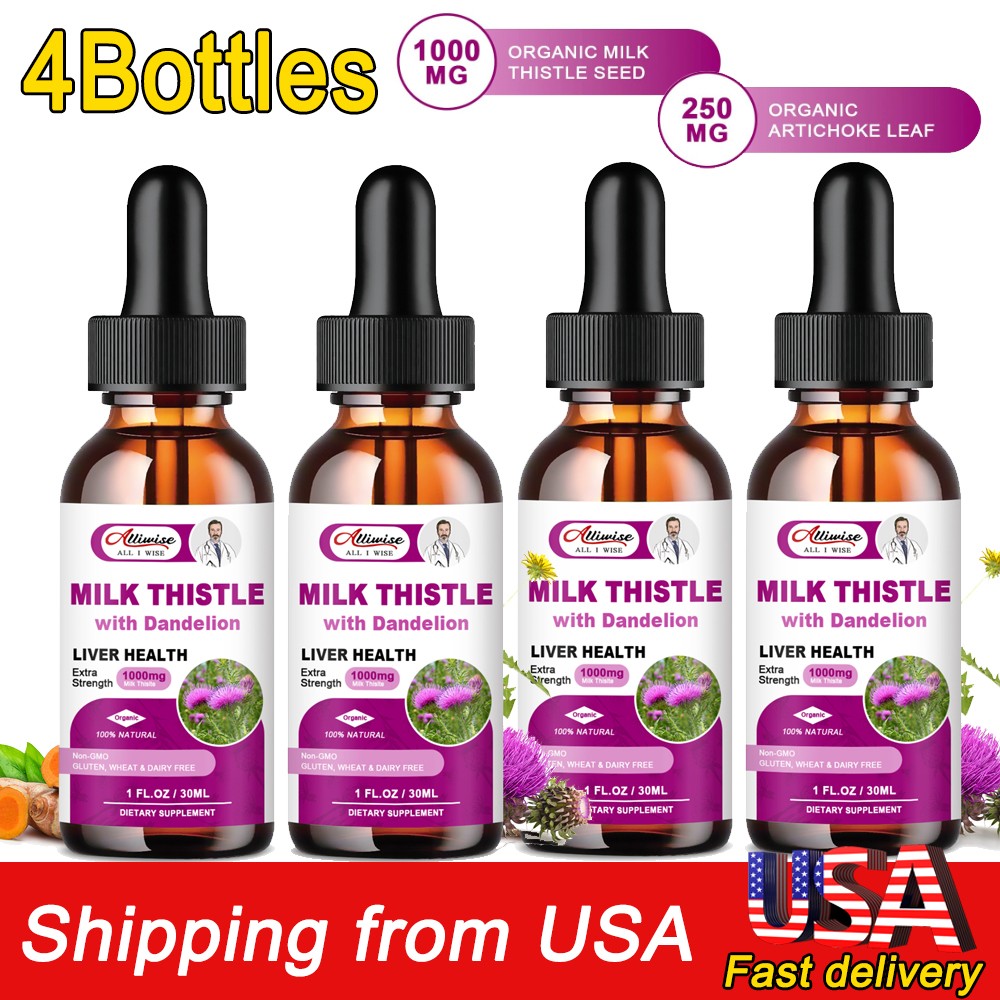 Liver Detox and Cleanse Liquid Drop Extra Strength Milk Thistle Seed Extract