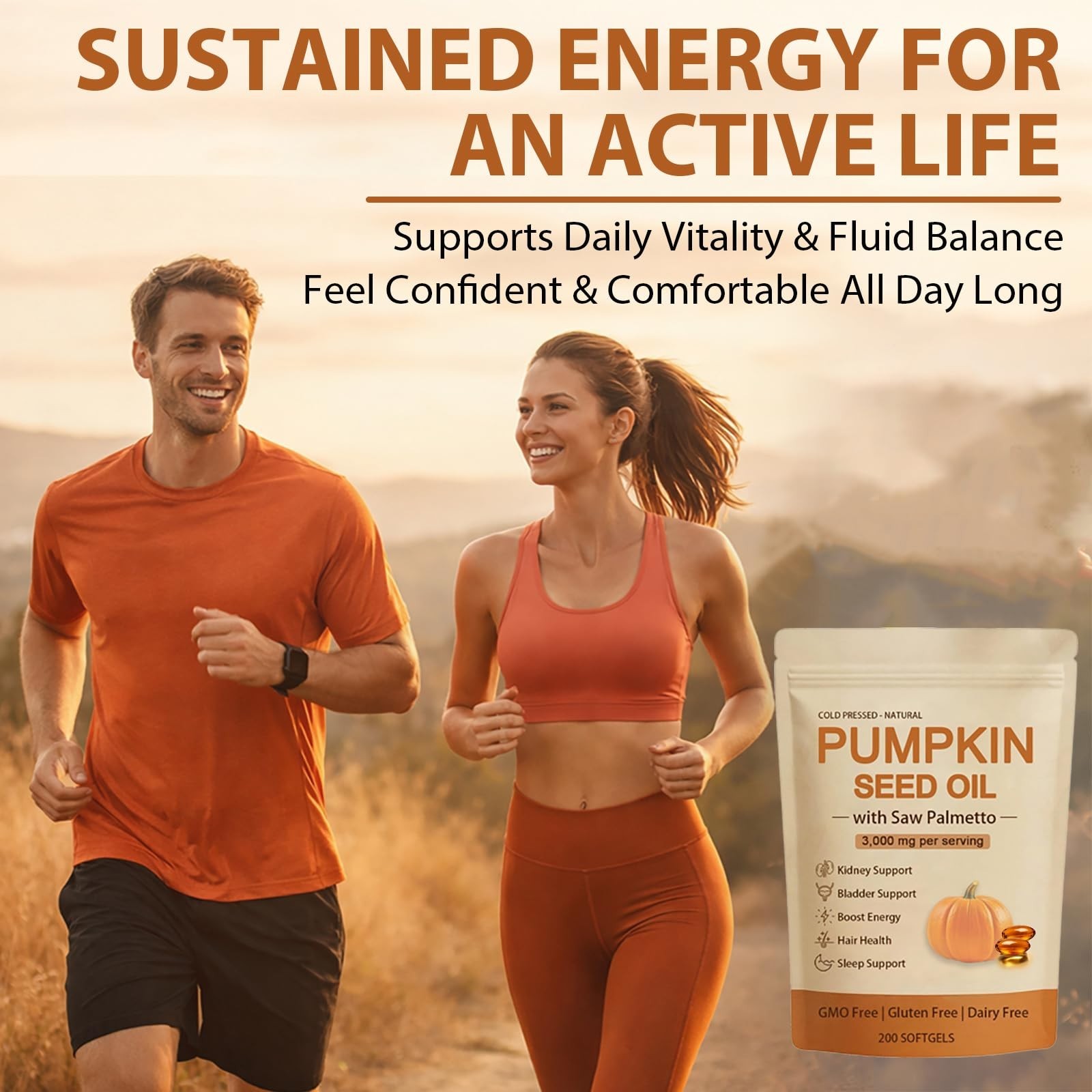 Pumpkin Seed Oil Softgels 3000mg with Saw Palmetto – Kidney Support, Hair Growth