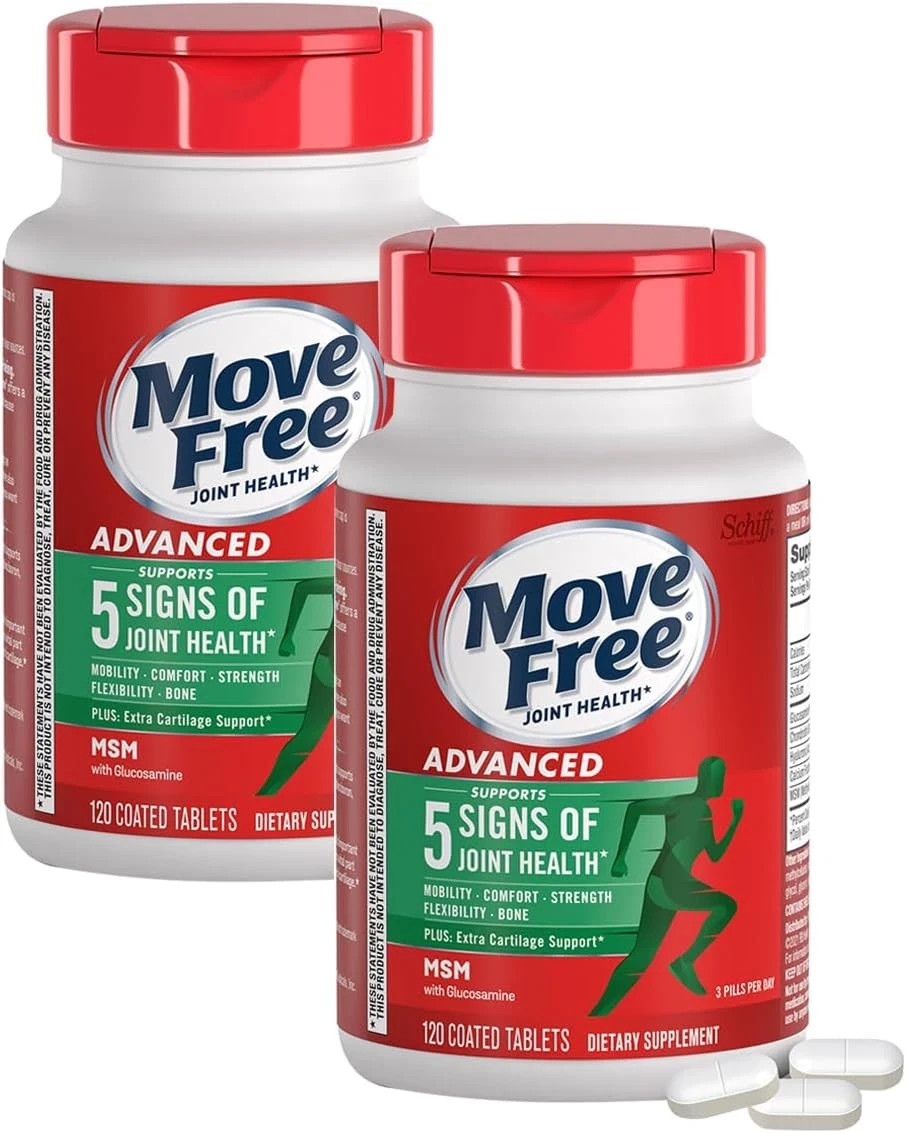 Schiff Move Free Joint Health Advanced MSM With Glucosamine Coated Tablets 120
