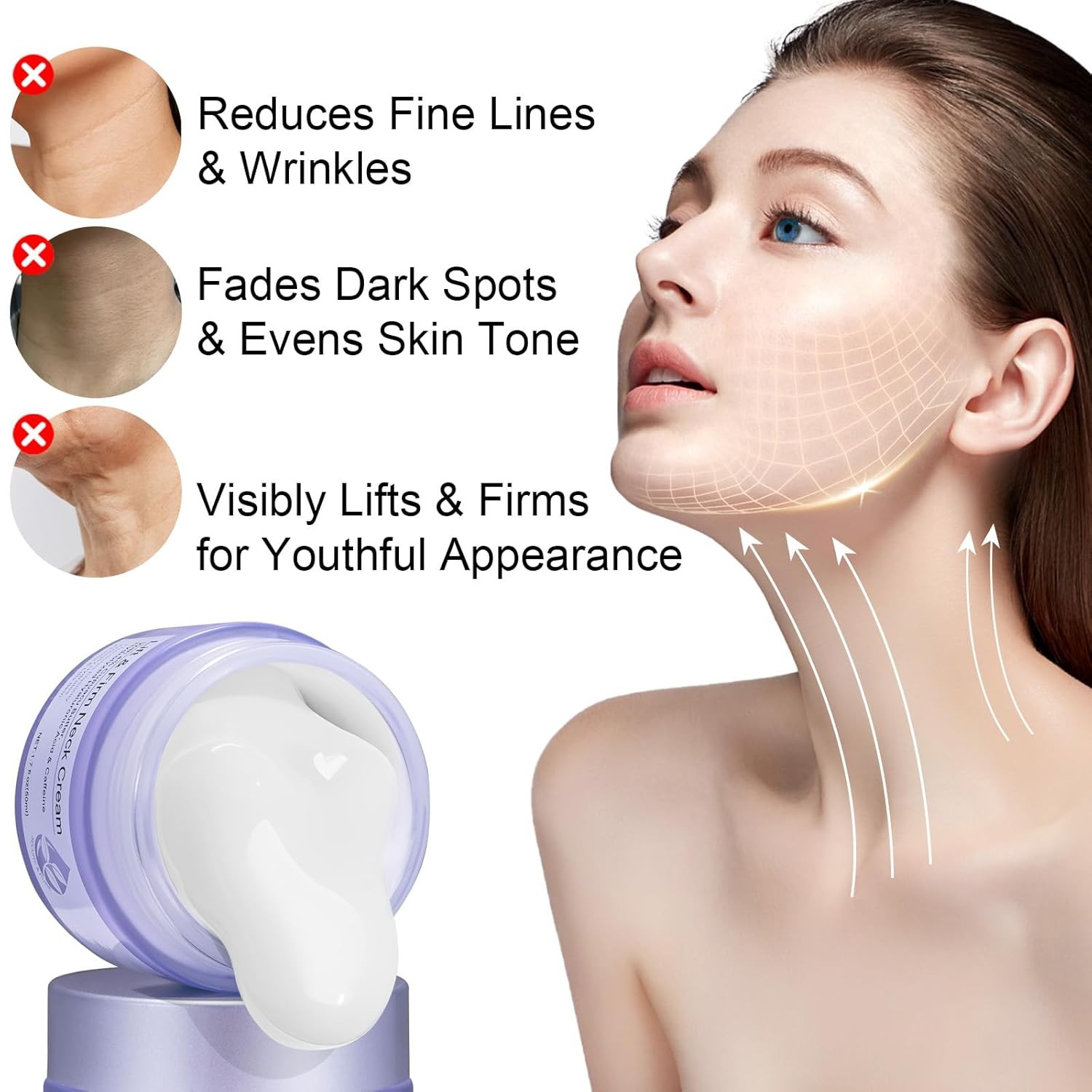 2024 New Pure Neck Firming Cream, Anti-Aging Tighten & Lift Neck Cream, Chest Ne