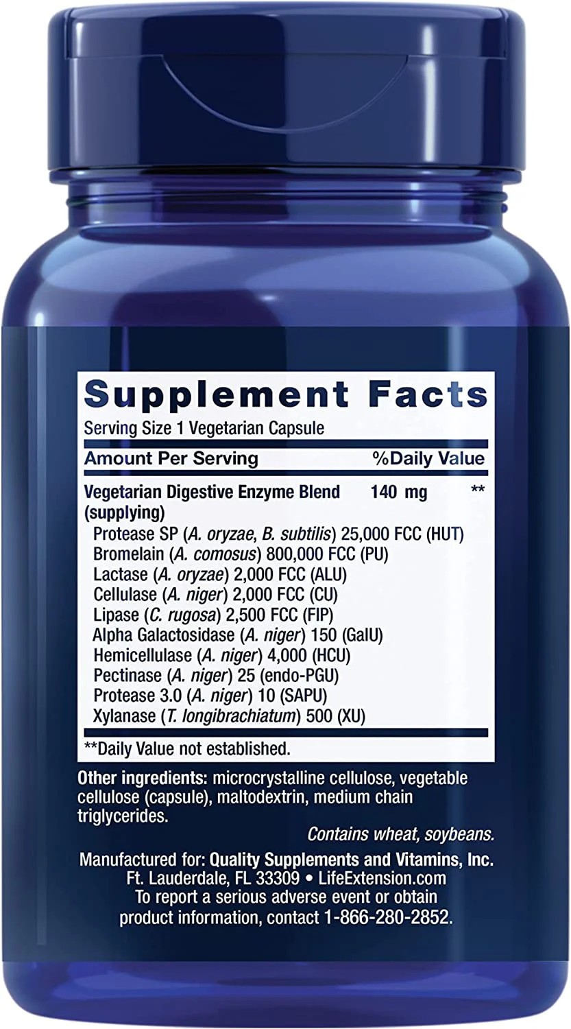 Life Extension Enhanced Super Digestive Enzymes – 60 Vegetarian Capsules