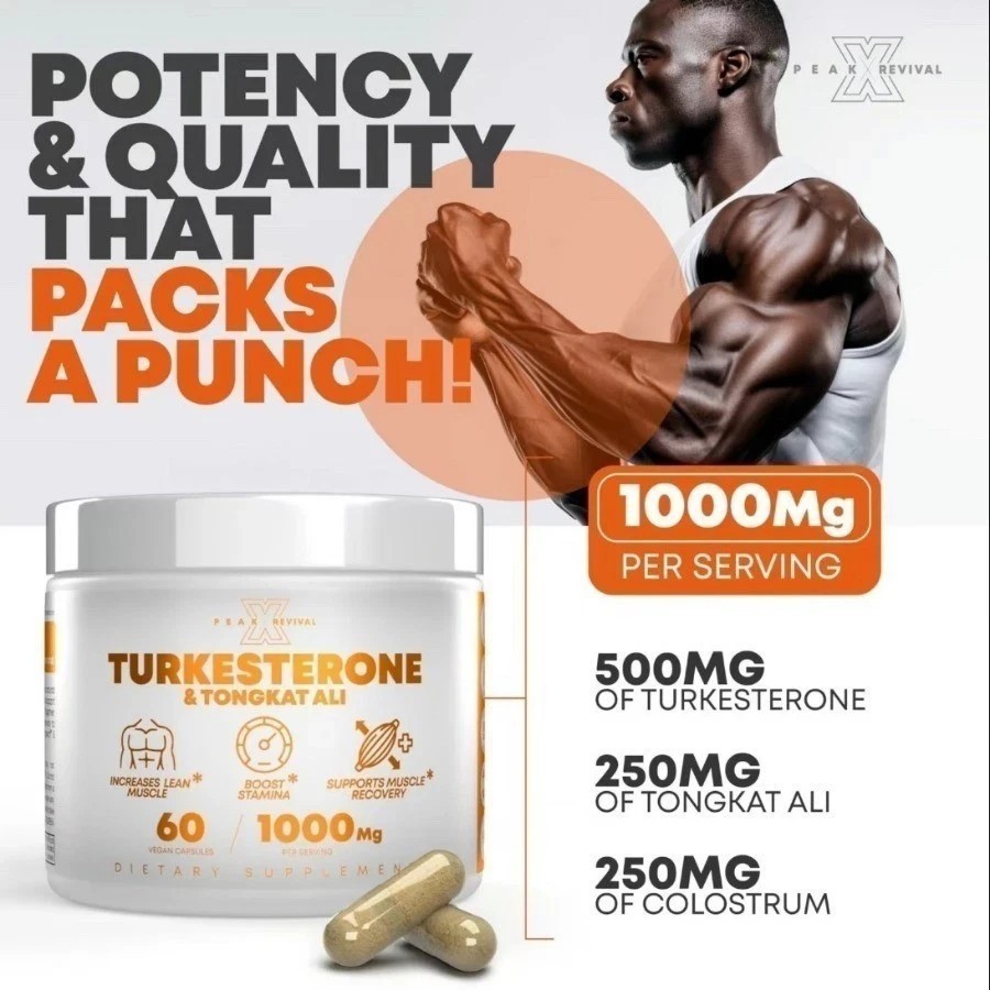 Turkesterone 1000 Mg Natural Capsules Supplement Muscle Growth & Recovery NEW