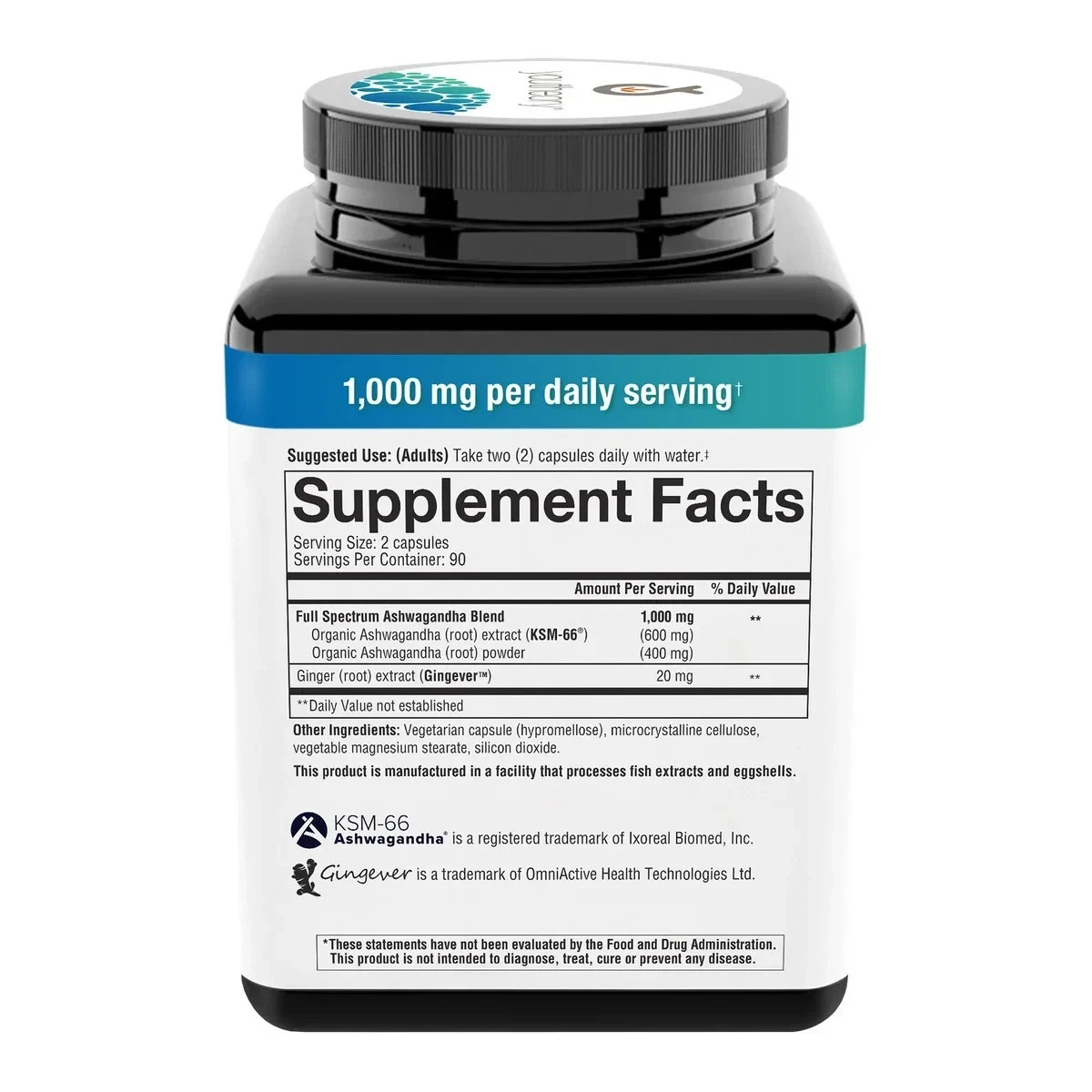 Youtheory Ashwagandha 1000 mg, 180 Vegetarian Capsules (Exp 12/2027)