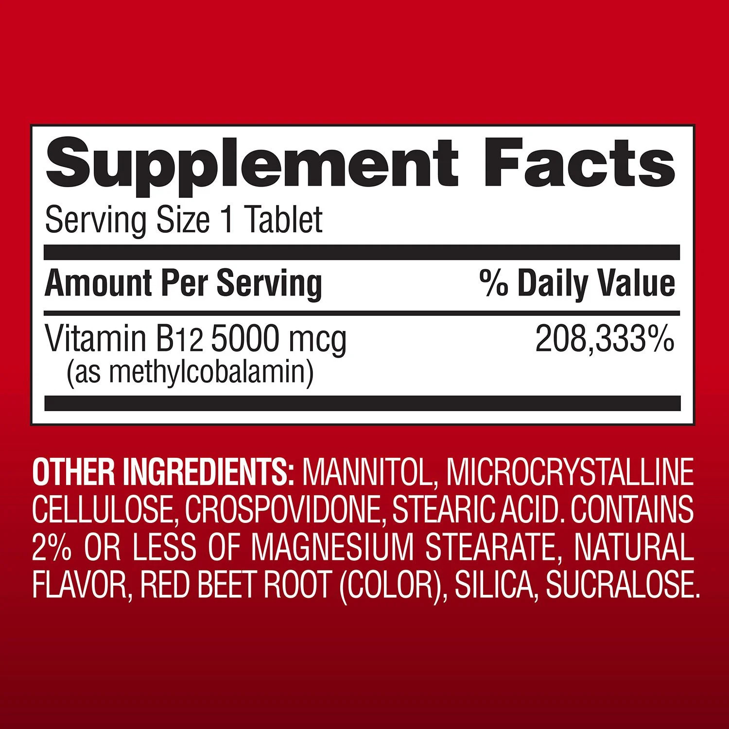Vitamin B12 5000 mcg, 300 count — Cherry Flavored, Superior Absorption