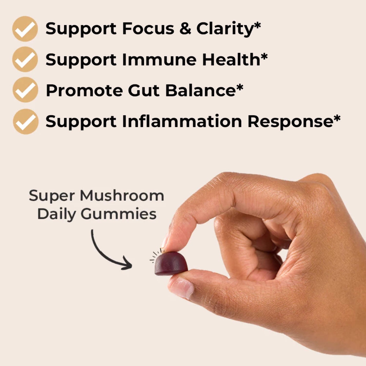 Auri Nutrition Super Mushroom Daily Gummies Wild Raspberry 60 ct. Immunity Focus