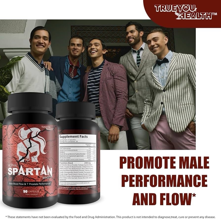 True You Health Alpha TRT Spartan MAX Blood Flow Prostate Support Exp:02/2028