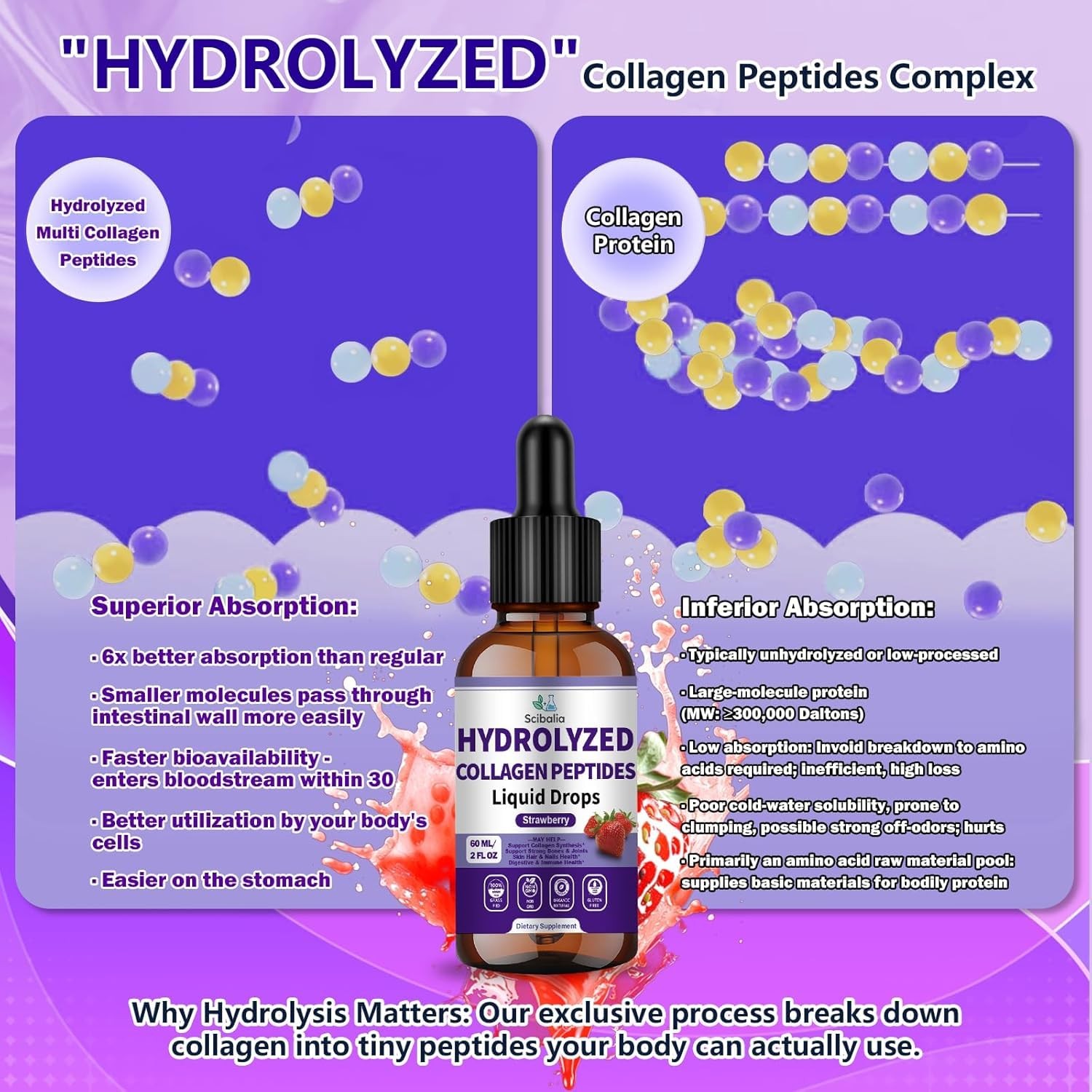 Multi Collagen Peptides Liquid Drop w. Types I II III V X 2 Fl Oz (Pack of 1)