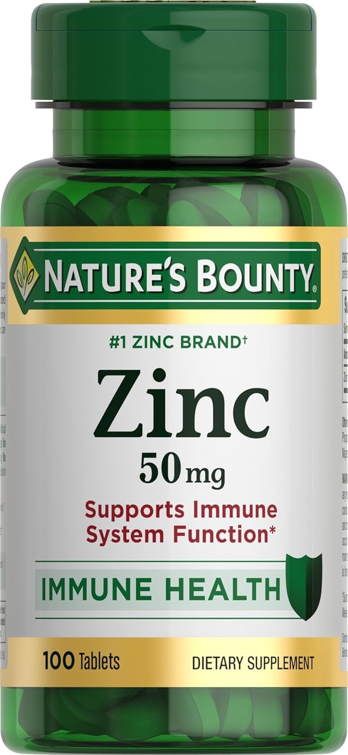 Nature’s Bounty Zinc 50mg | Immune System, Skin, 100 Caplets