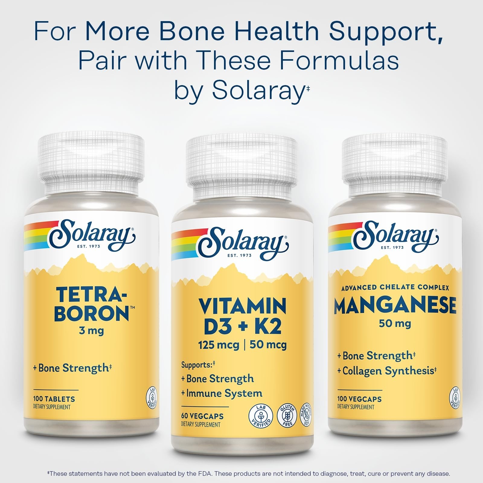 Vitamin D3 K2 Capsules 5000 IU | Bone & Immune Support, 60 VegCaps, Soy-Free