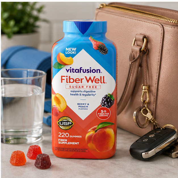 3-Pack Vitafusion Fiber Well Sugar Free Gummy Vitamin Supplement, 220 ct.