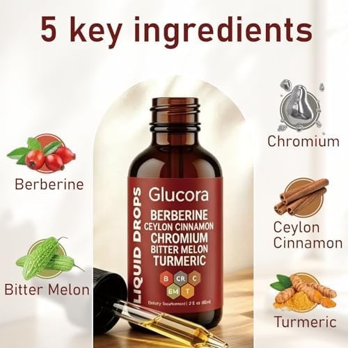Glucora Berberina Liquida,Glucora Ceylon Cinnamon 2 Fl Oz (Pack of 1), 1pcs