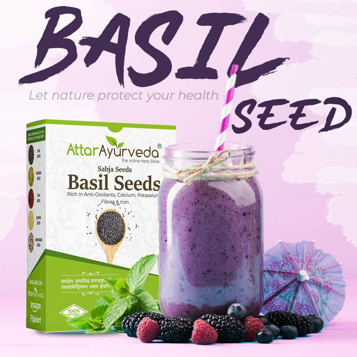 Attar Ayurveda Sabja Basil Seeds For Weight Loss 500gm_