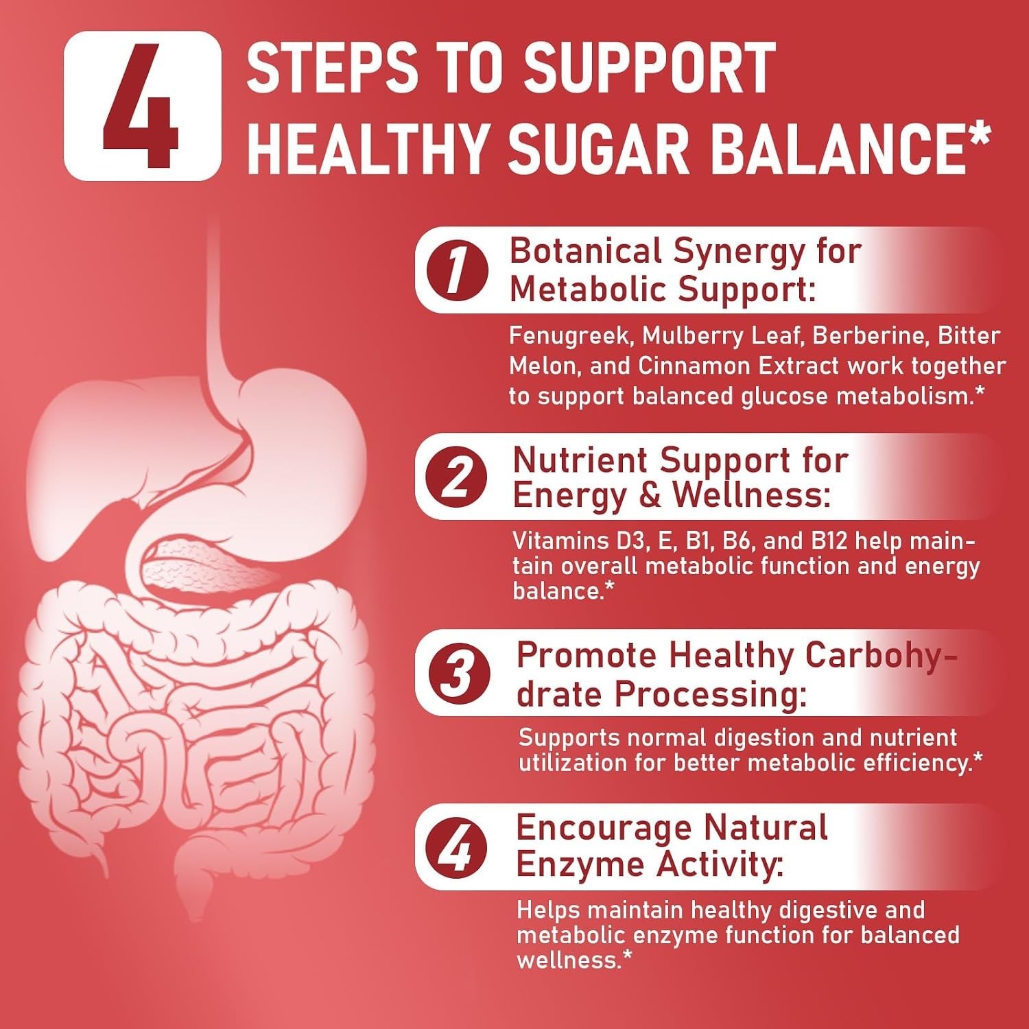 Blood Sugar Complex Supplement – 300 Softgels with 20+ Natural Ingredients
