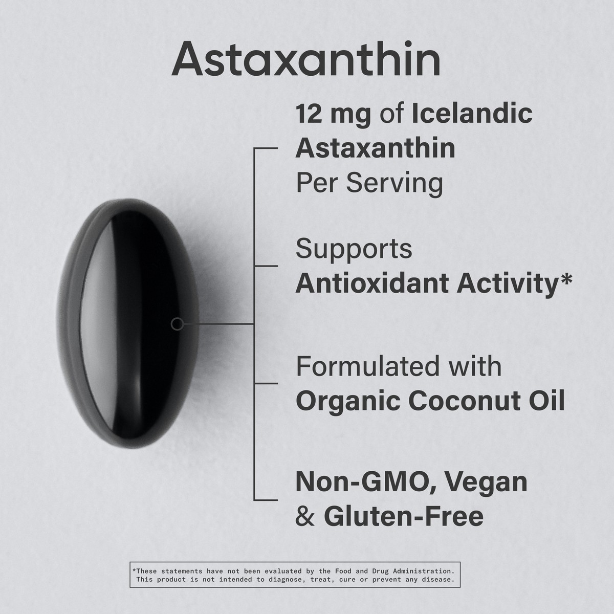 Triple Strength Vegan Astaxanthin from Algae – Non-GMO w/ Coconut Oil – 60 Count