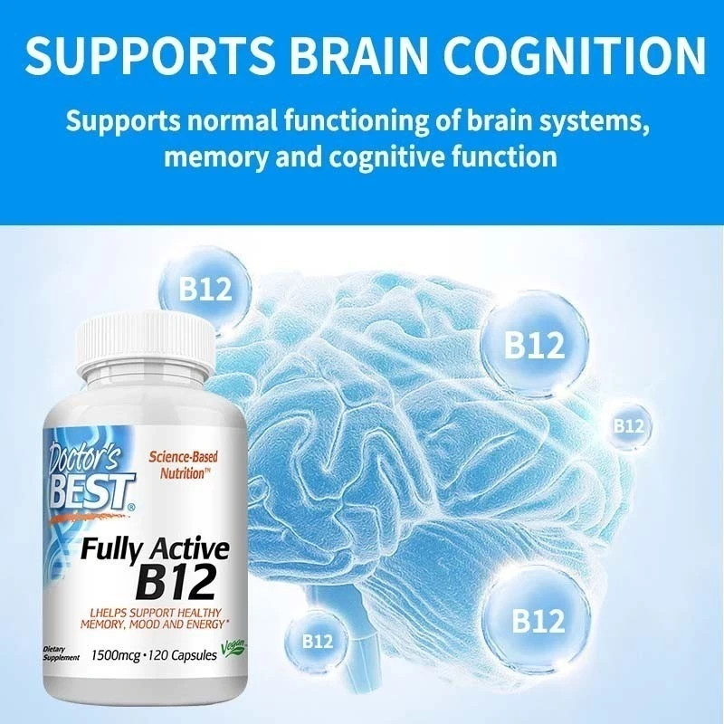 Doctors Best Fully Active B12 Methylcobalamin Energy Memory Focus 60 Veg Caps